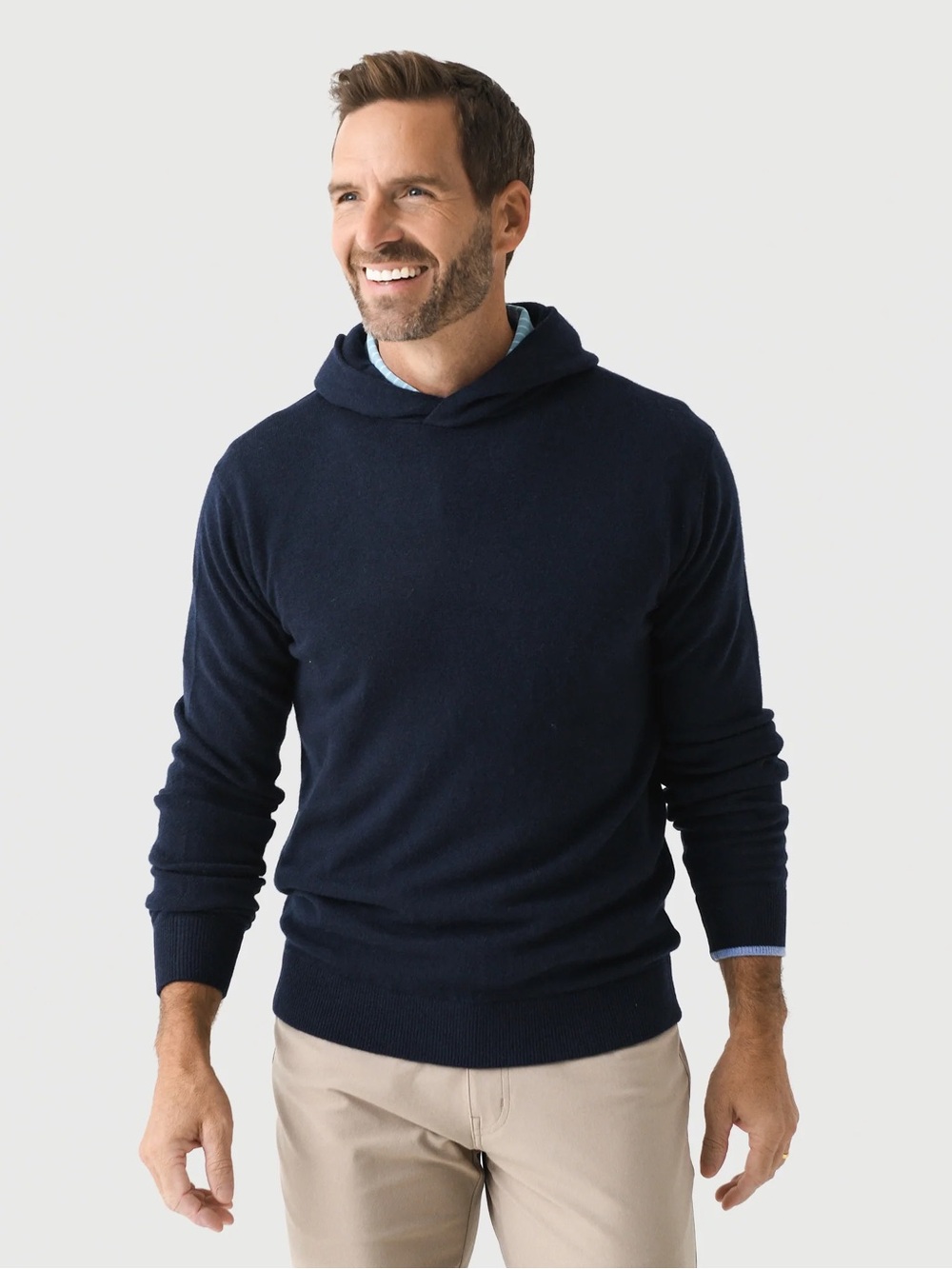 Greyson Koko hoodie wool blend in navy